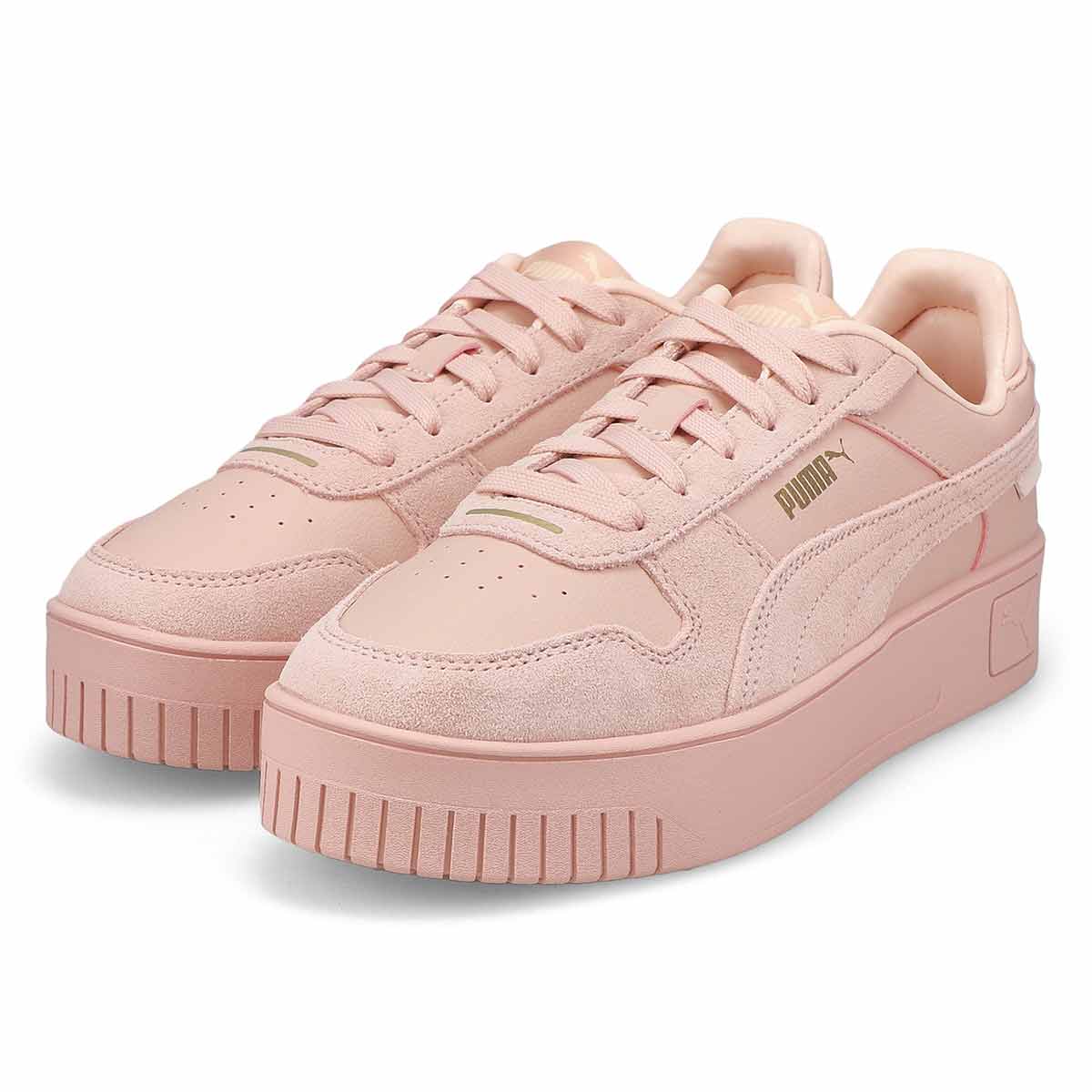 Women's Carina Street Suede Lace Up Sneaker - Rose Quartz/Rose Quartz/Gold