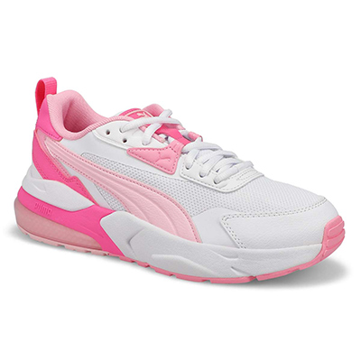 Lds Vis2k Lace Up Sneaker - White/Pink