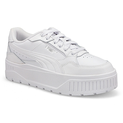 Lds Karmen II Idol Platform Sneaker - White/White/Silver