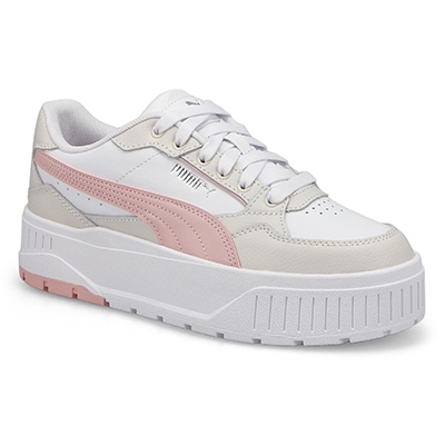 Lds Karmen II Idol Platform Sneaker - White/Mauve/Grey