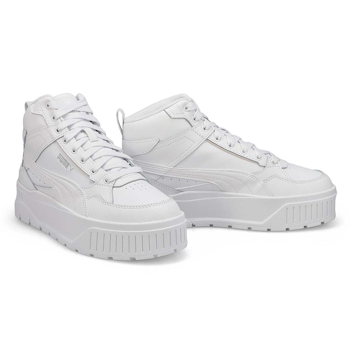 Women's  Karmen II Idol Mid Platform High Top Sneaker - White/White/Silver