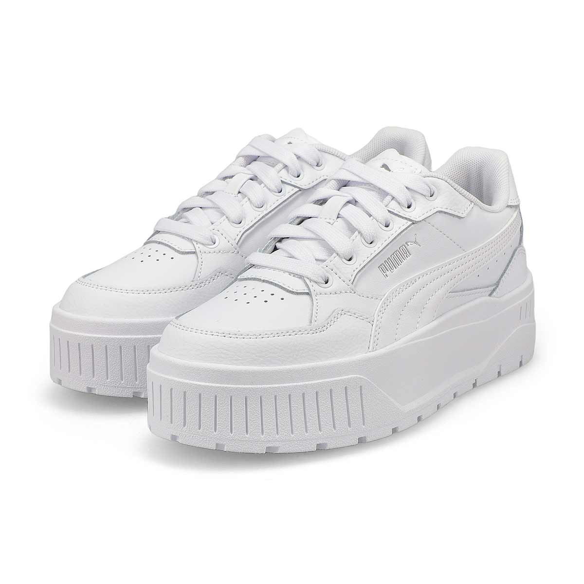 Girls'  Karmen II Idol Jr Platform Sneaker - White/White/Silver