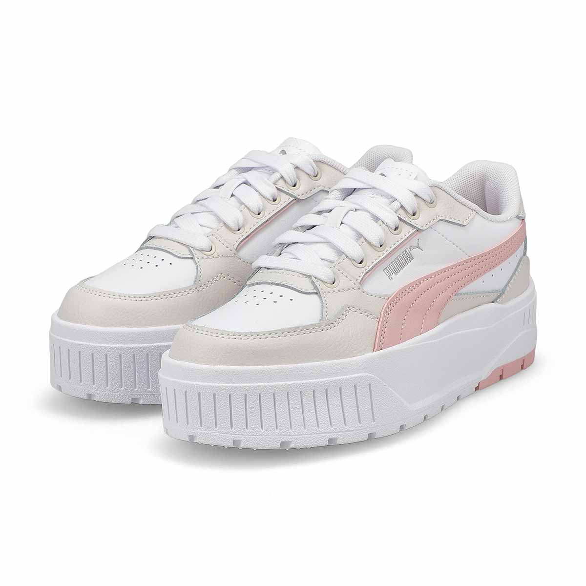 Girls'  Karmen II Idol Jr Platform Sneaker - White/Mauve Mist/Feather Gray