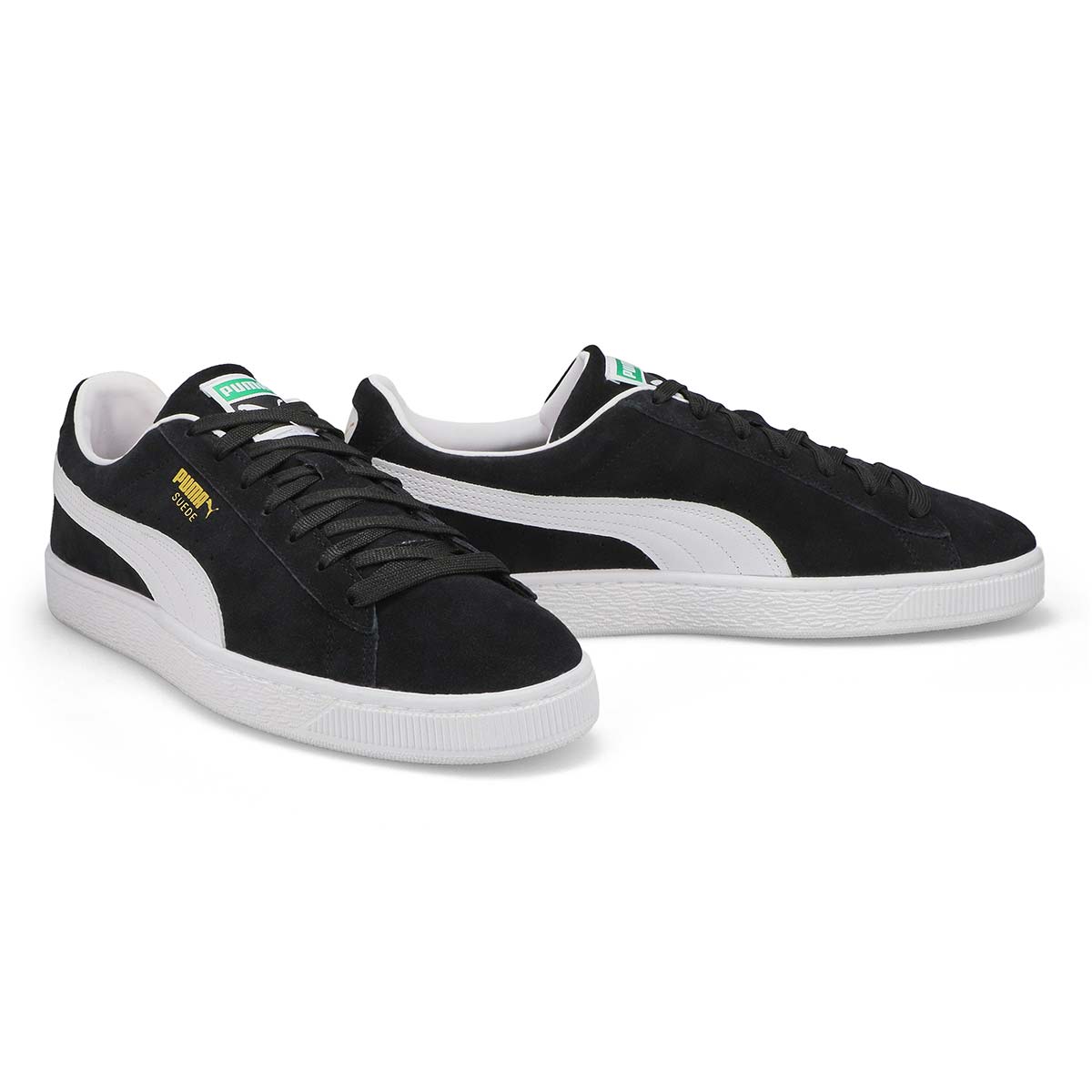 Men's Suede Classic Lace Up Sneaker - Black/White