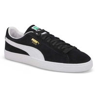 Men's Suede Classic Lace Up Sneaker - Black/White