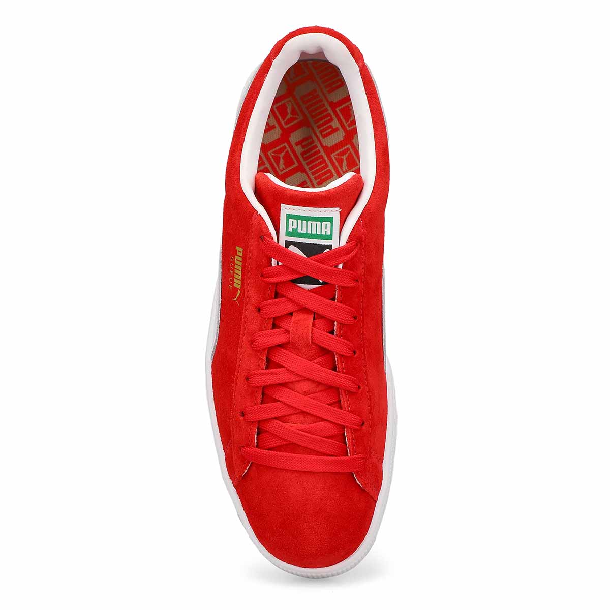 Men's Suede Classic Lace Up Sneaker - For All Time Red/ White