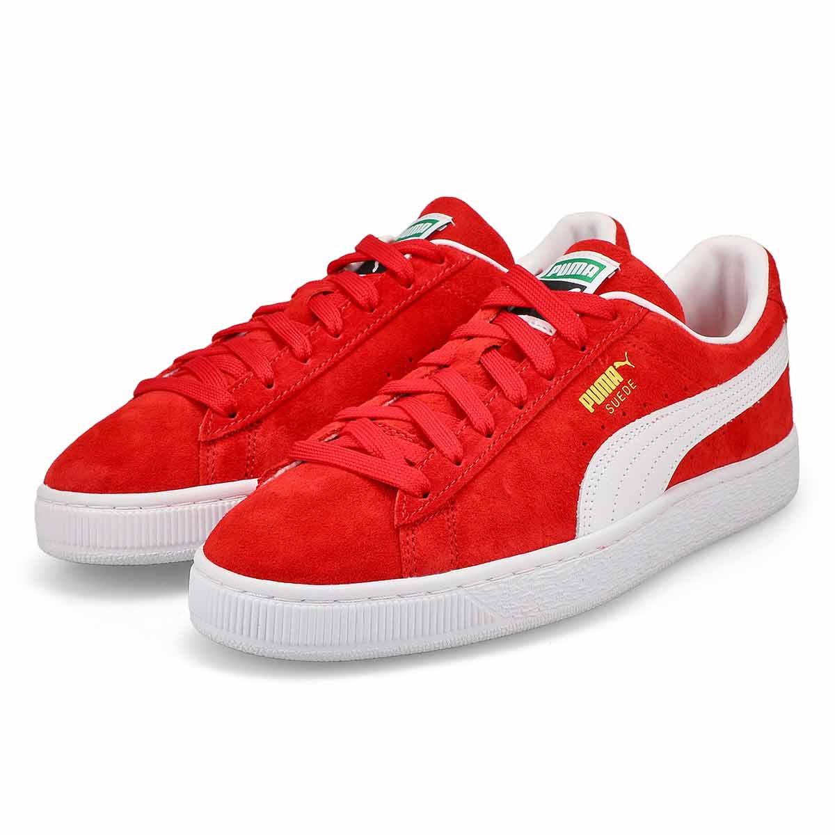 Men's Suede Classic Lace Up Sneaker - For All Time Red/ White