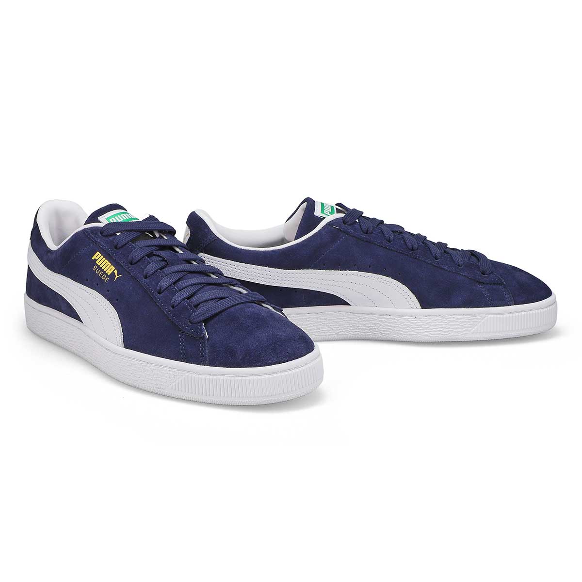 Men's Suede Classic Lace Up Sneaker - Navy/White