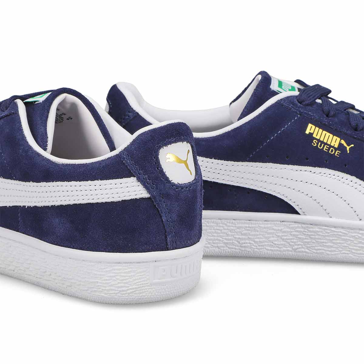 Men's Suede Classic Lace Up Sneaker - Navy/White