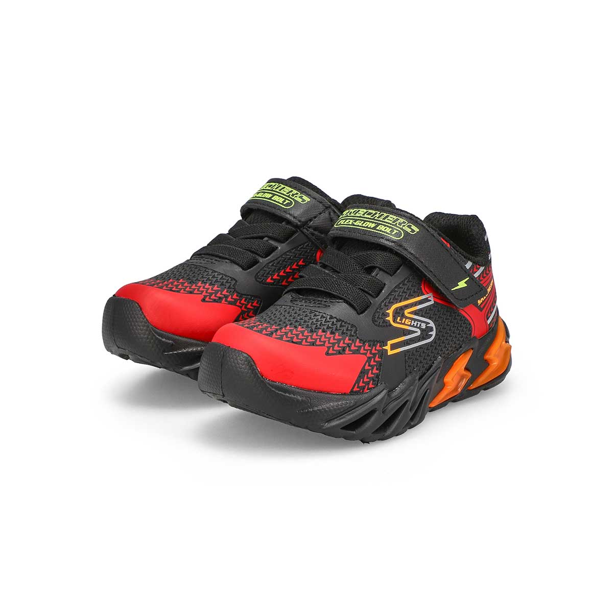 Infants'  S Lights Flex-Glow Bolt Sneaker - Black/Red