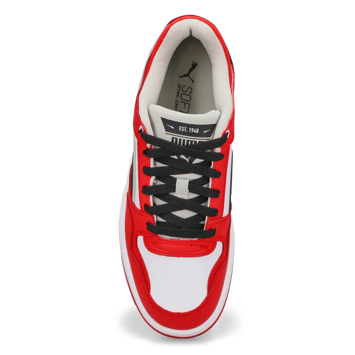 Men's Rebound Retro Lace Up Sneaker - White/Red/black