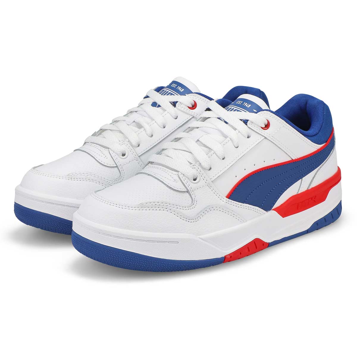 Baskets à lacets REBOUND RETRO, blanc/bleu/rouge, hommes