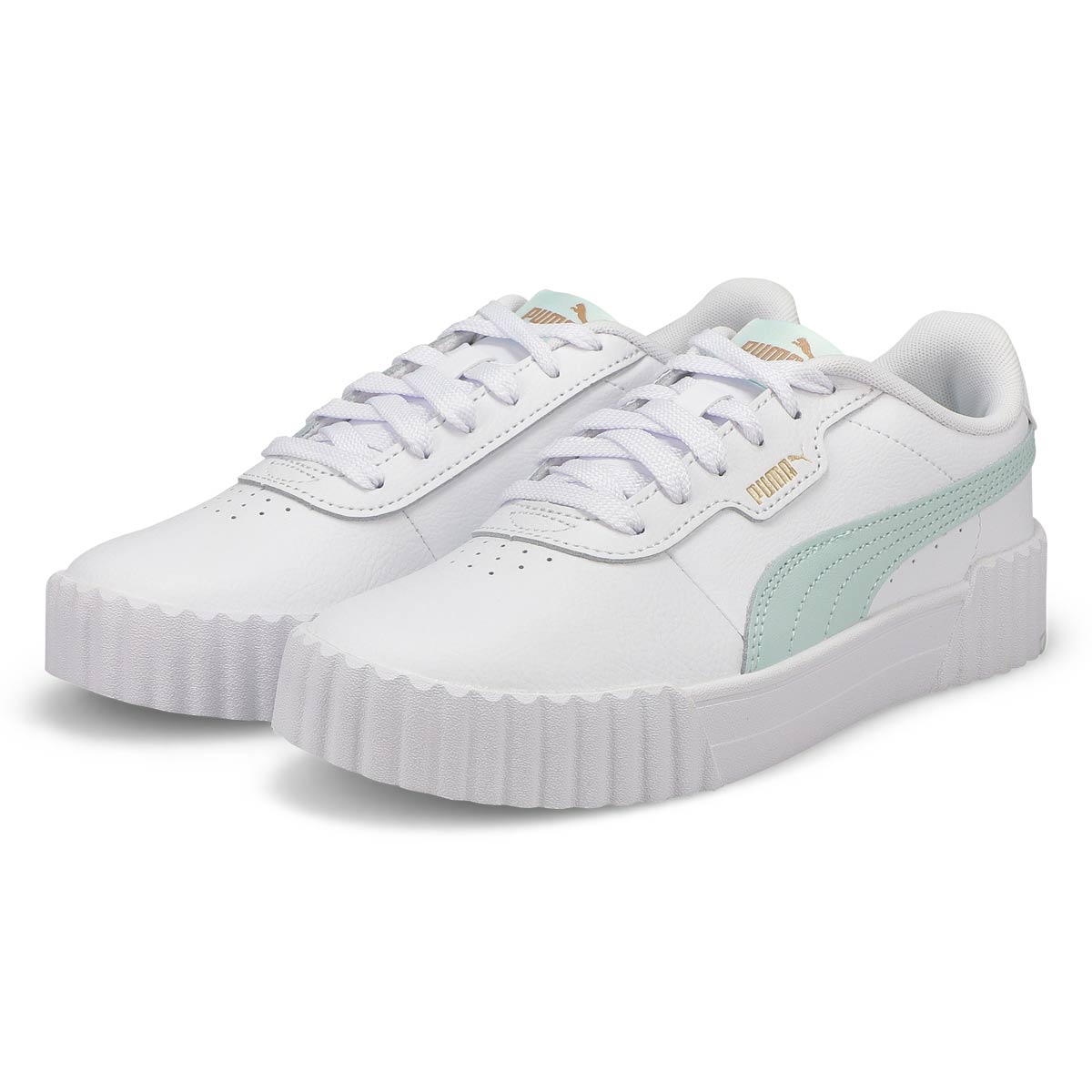 Baskets à lacets CARINA 3.0, blanc/vert, femmes