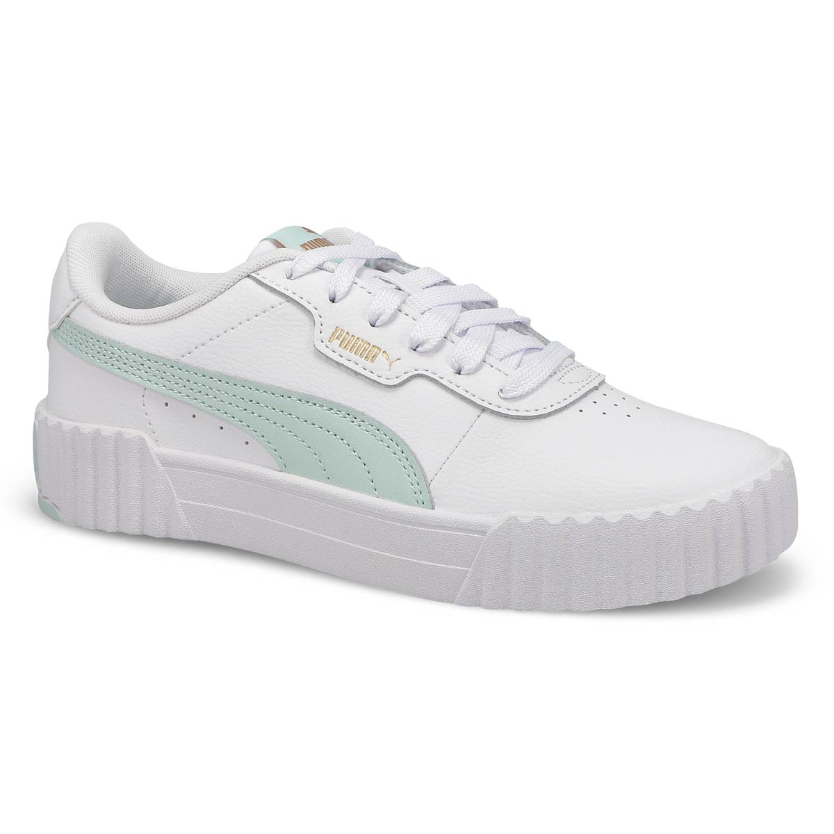 Baskets à lacets CARINA 3.0, blanc/vert, femmes