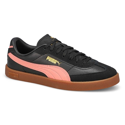 Lds Club II Era Lace Up Sneaker - Black/Pink