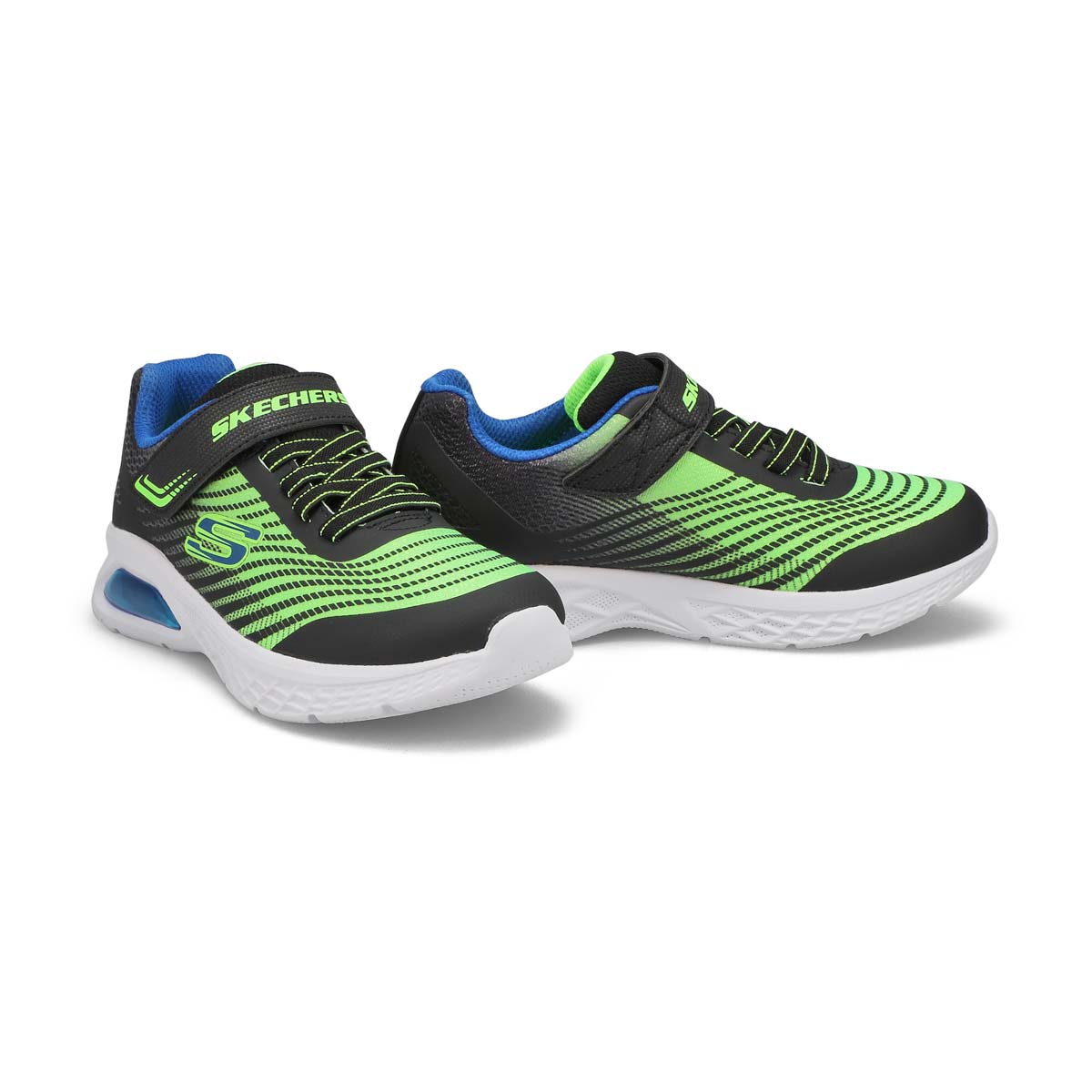 Boys' Microspec Max 2.0 Sneaker - Black/Blue/Lime