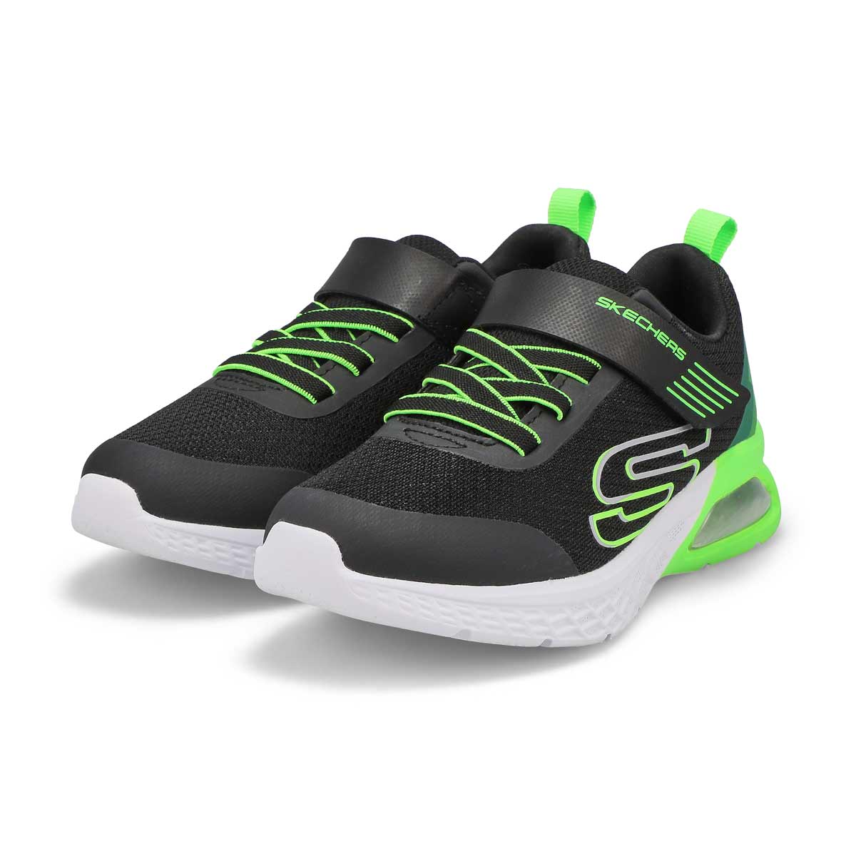 Boys'  Microspec Max II Sneaker - Black/Lime