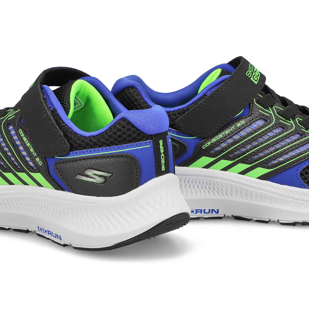 Boys'  Go Run Consistent 2.0 Sneaker - Black/Blue/Lime