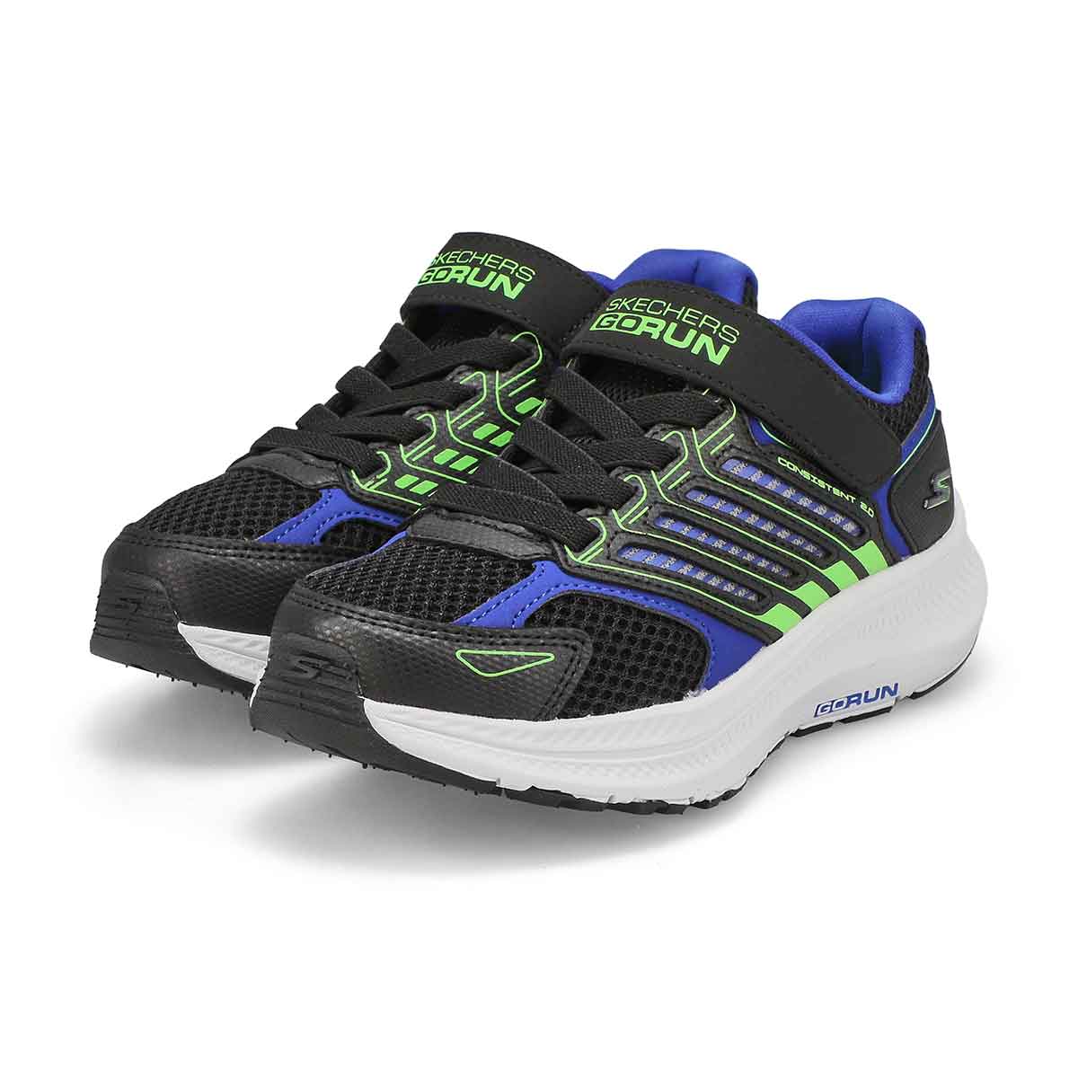 Boys'  Go Run Consistent 2.0 Sneaker - Black/Blue/Lime