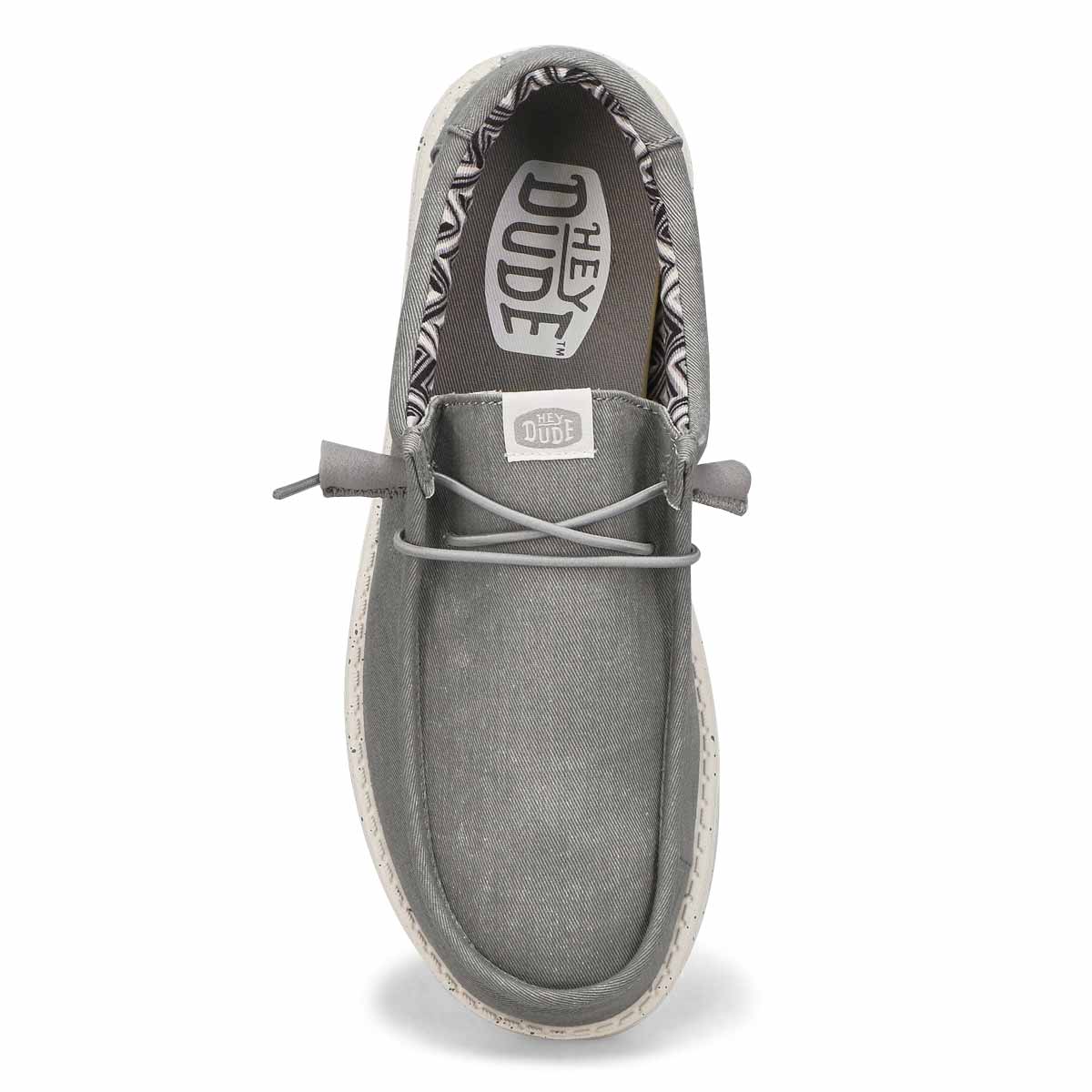 Men's Wally Stretch Canvas Casual Shoe -  Light Grey