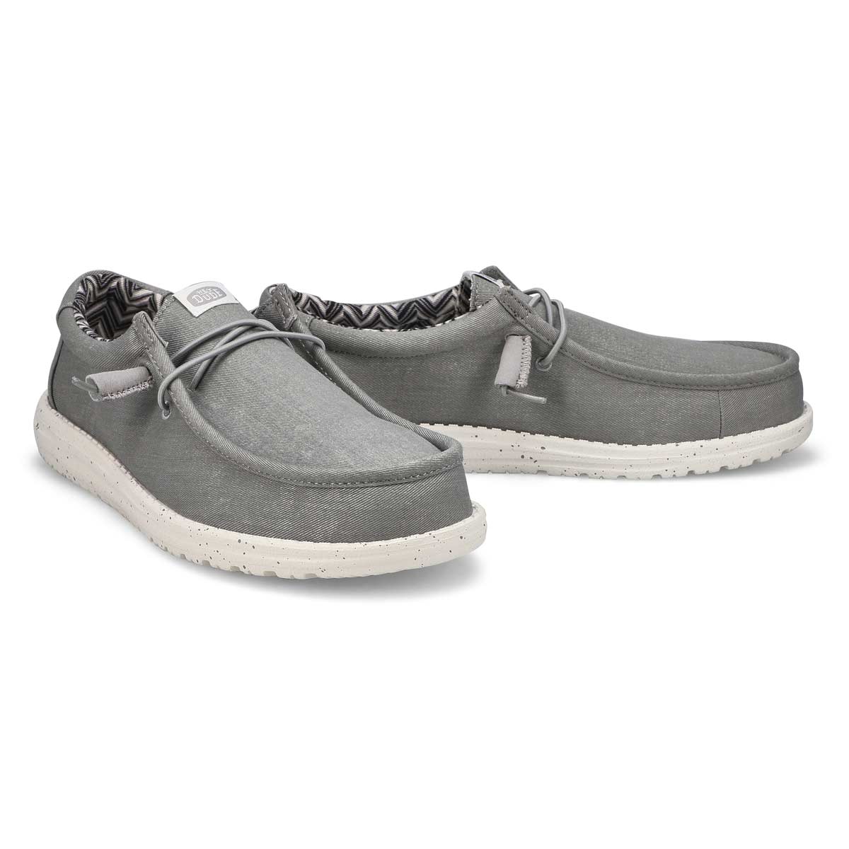 Men's Wally Stretch Canvas Casual Shoe -  Light Grey