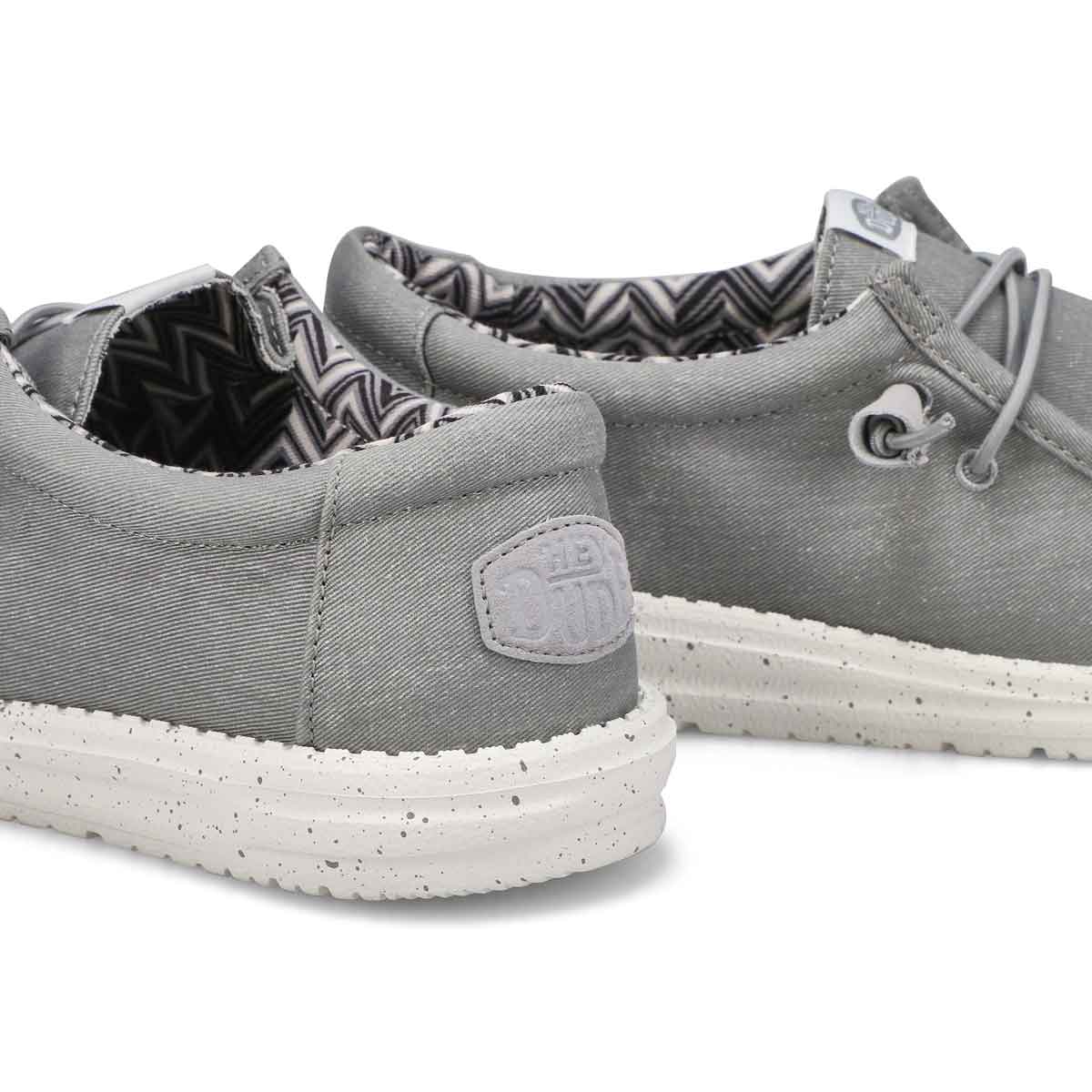 Men's Wally Stretch Canvas Casual Shoe -  Light Grey