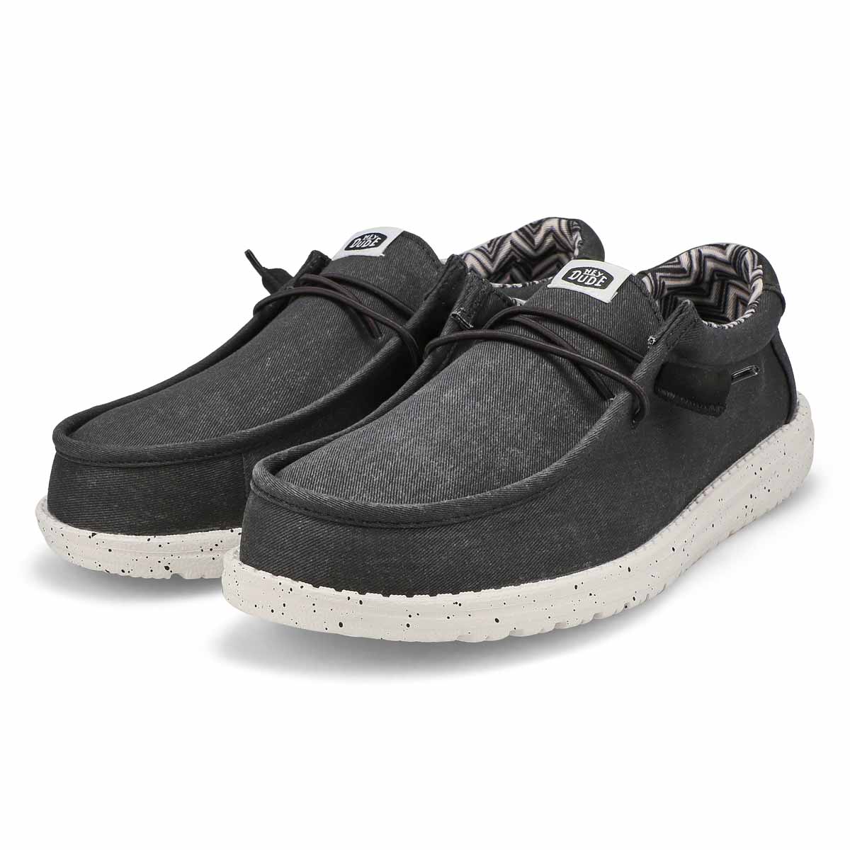 Men's Wally Canvas Casual Shoe -  Black/White