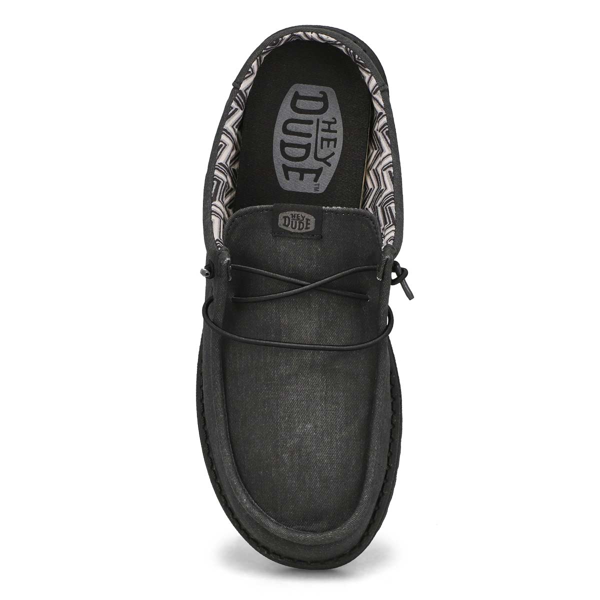 Men's Wally Slip Stretch Canvas On Shoe - Black/Black