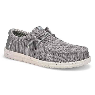 Mns Wally Stretch Sox Casual Shoe - Grey