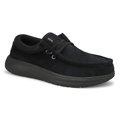 Mns Wally Comf Suede Casual Shoe - Black