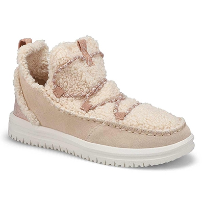 Bottine à enfiler Camden Suede Cozy, beige, femmes