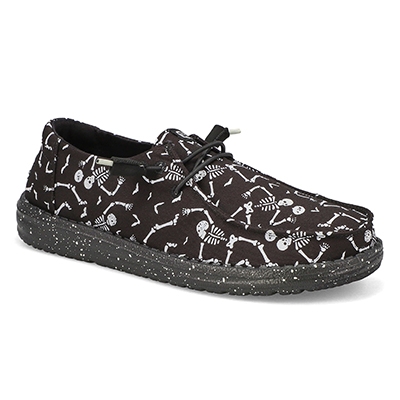 Lds Wendy Skeletons Casual Shoe - Black