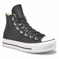 Baskets en cuir à plateforme CHUCK TAYLOR ALL STAR LIFT HI LEATHER, noir, femmes