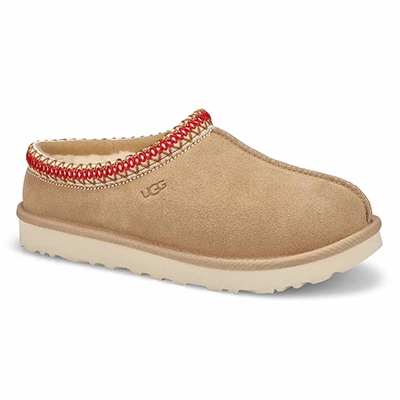 Lds Tasman Sheepskin Slipper - Sand/Dark Cherry