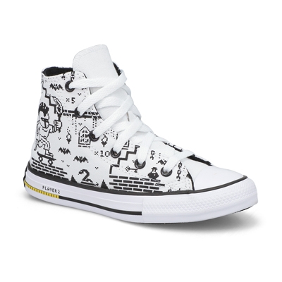 Bys Chuck Taylor All Star Gamer Hi Top - White/Black/Citron