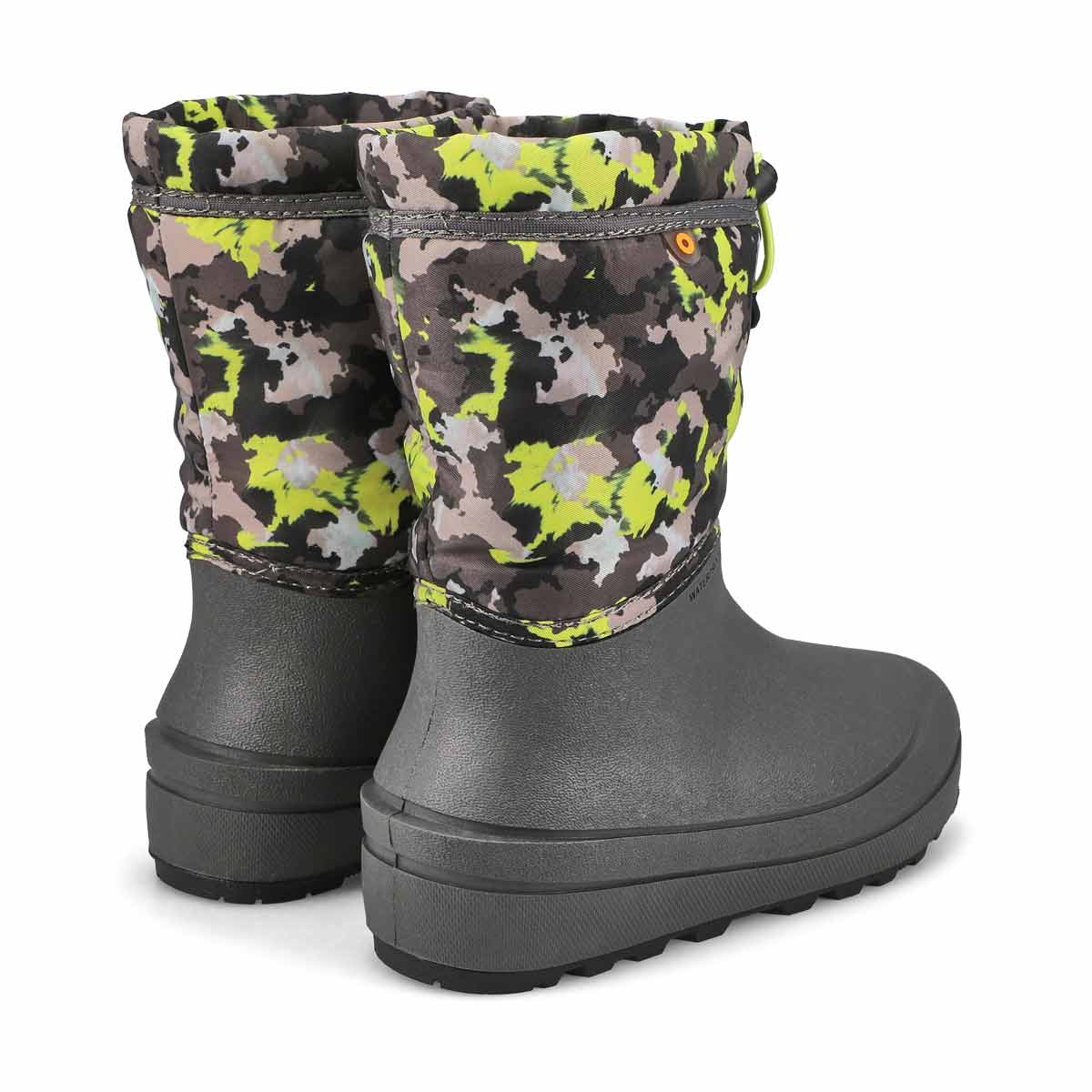 Boys'  Snow Shell Camo Texture Waterproof Winter Boot - Gray/Multi