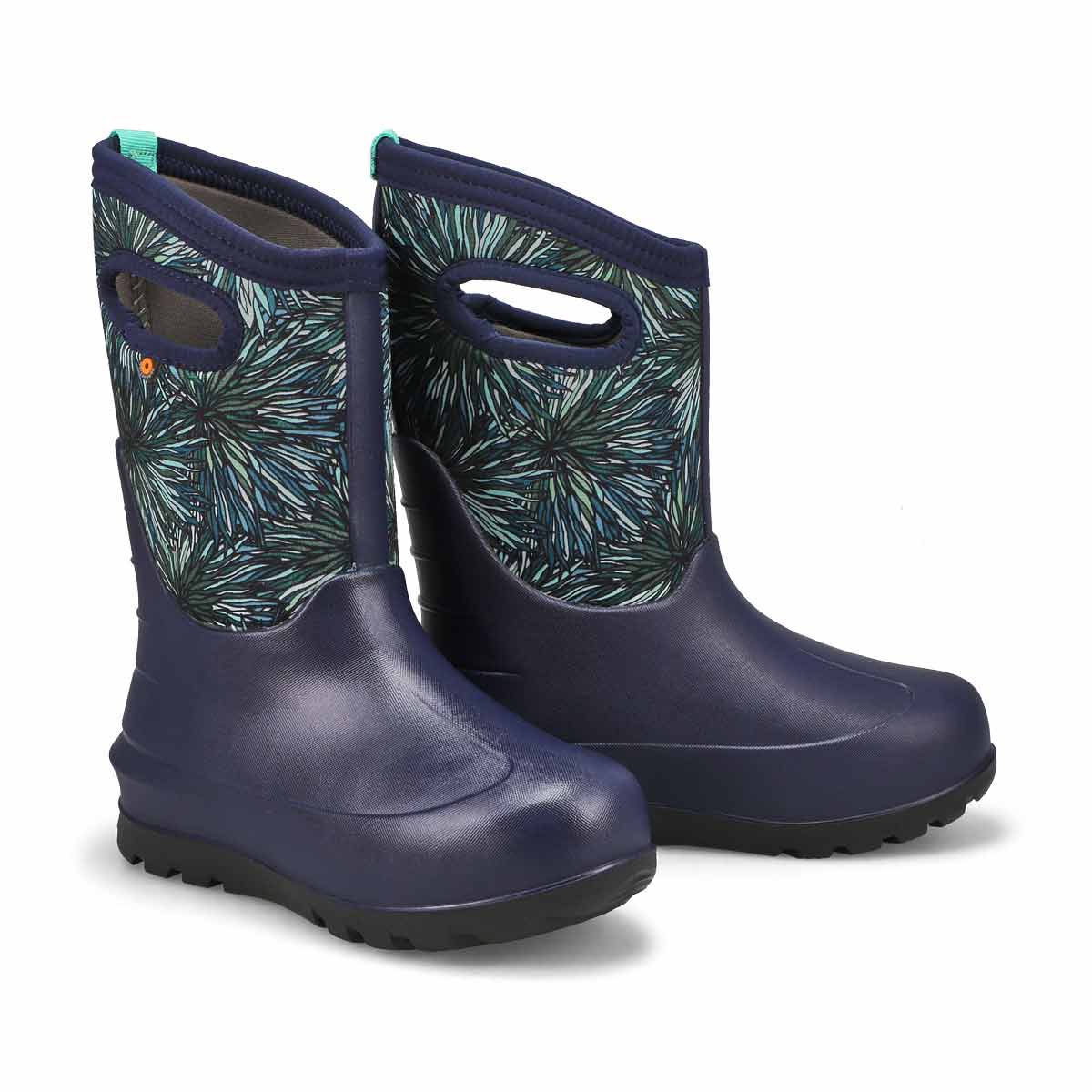 Girls' Neo-Classic Firework Floral Waterproof Boot - Navy/Multi