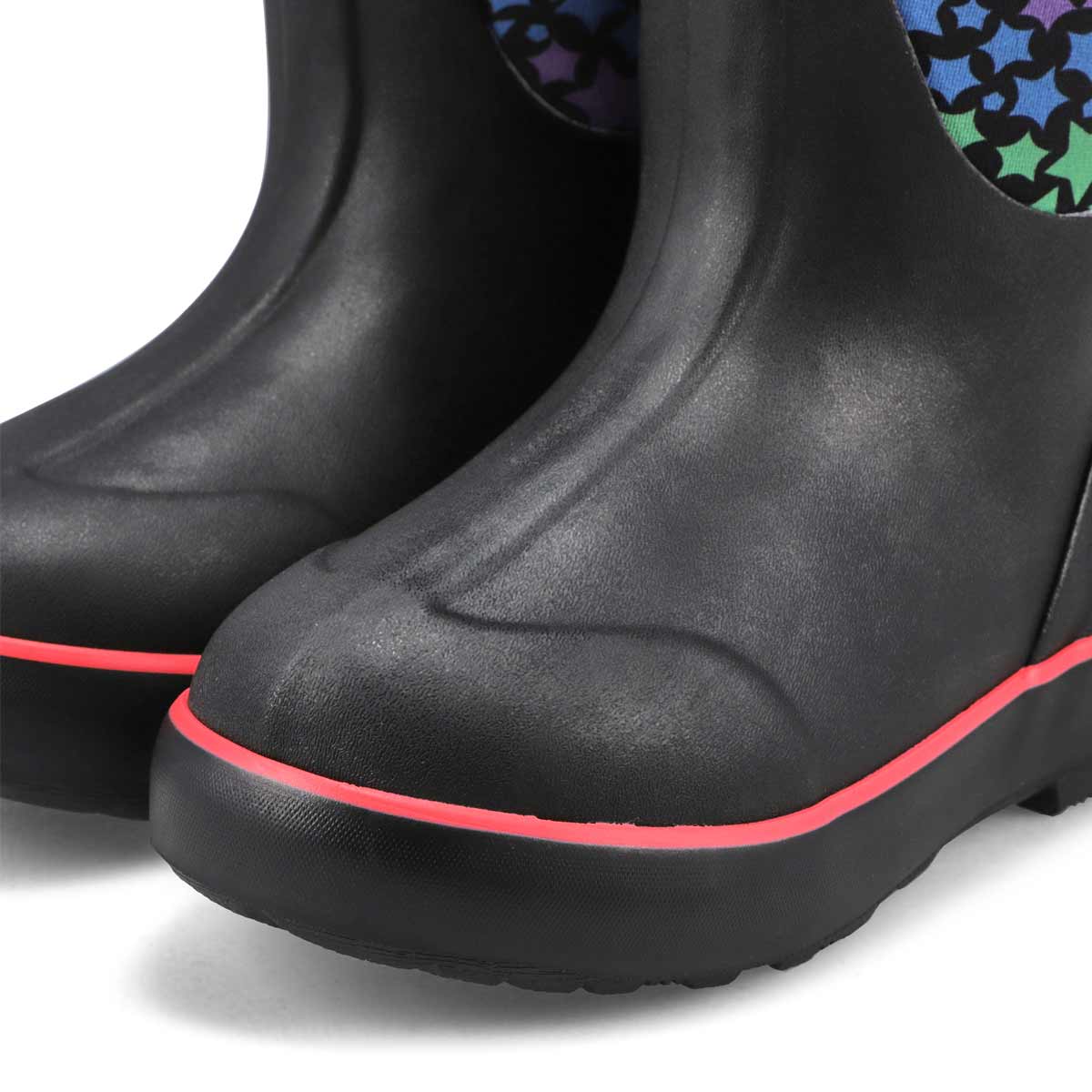 Girls'  Classic II Rainbow Stars Waterproof Boot - Black/Multi