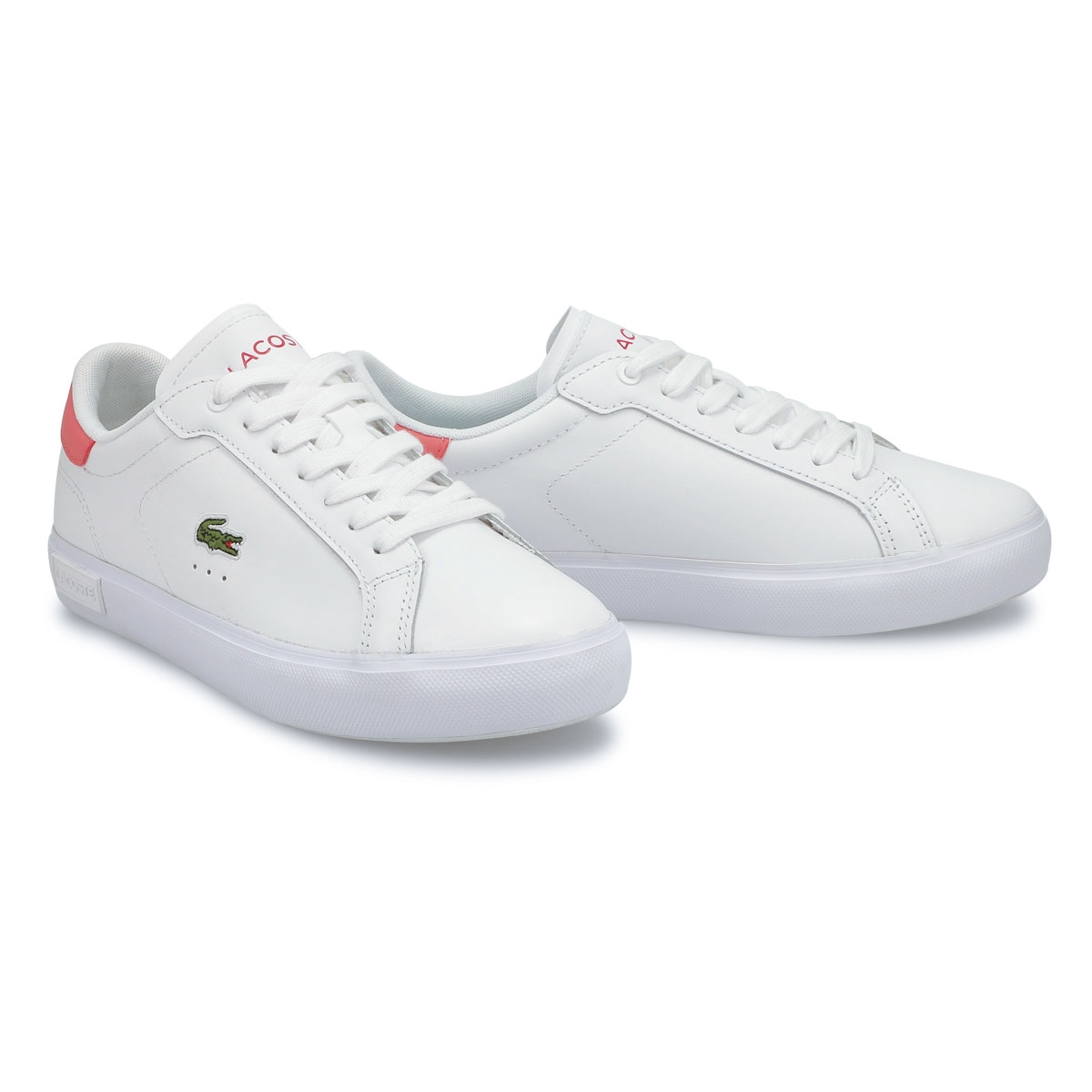 lacoste white and pink