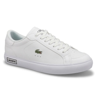 Women's Powercourt Leather Sneaker- White/Black