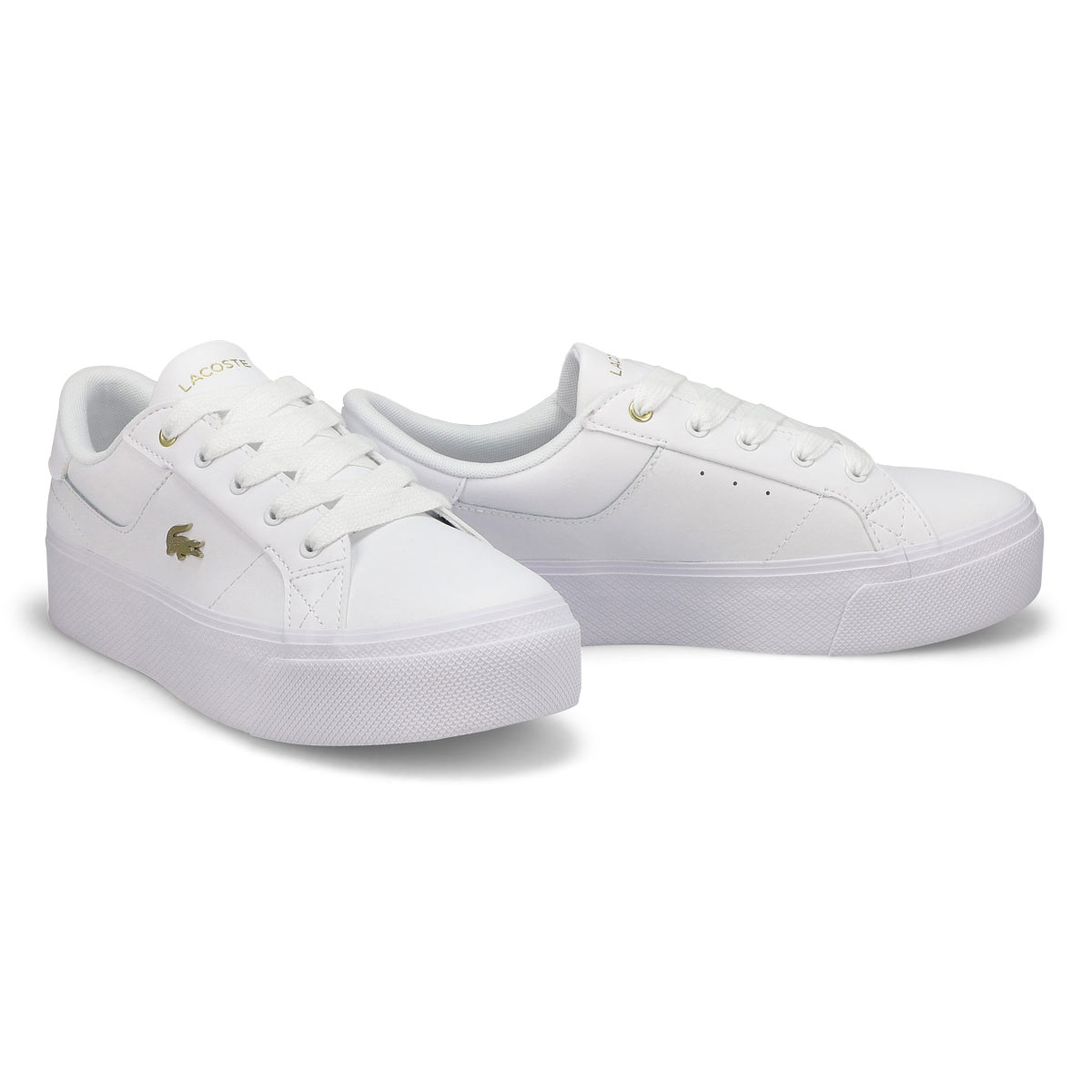 Baskets en cuir ZIANE PLATFORM, blanc/or, femmes