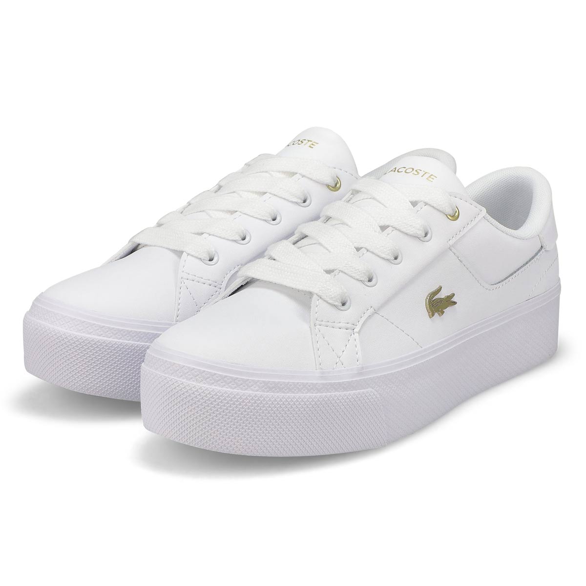 Baskets en cuir ZIANE PLATFORM, blanc/or, femmes