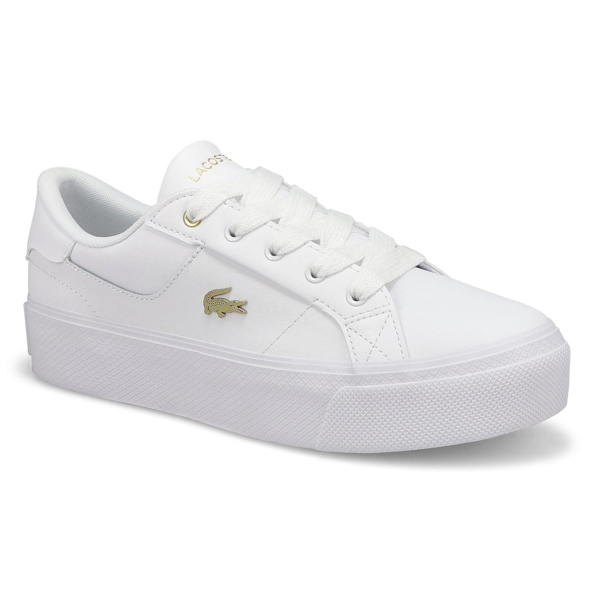 Women's  Ziane Platform Leather Sneaker - White/Go