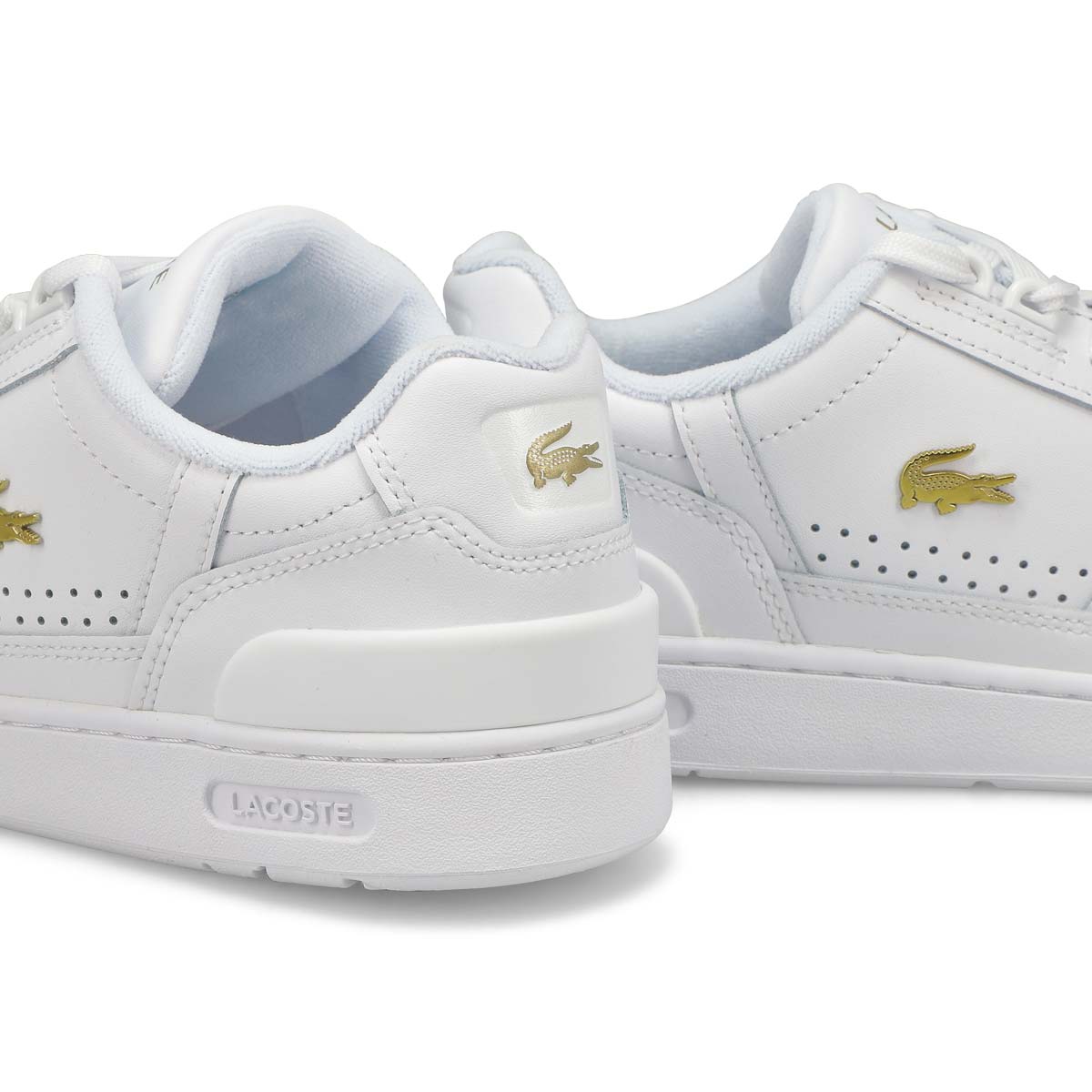 Women's T-Clip Lace Up Fashion Sneaker - White/Gold