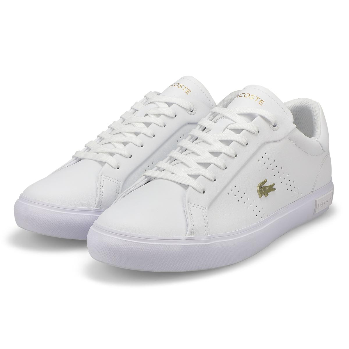 Basket en cuir POWERCOURT 2.0 LEATHER, blanc/or, femmes