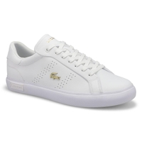 Women's Powercourt 2.0 Leather Sneaker - White/Gold