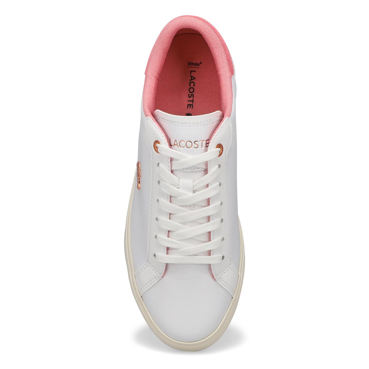 Women's Powercourt Lace Up Fashion Sneaker - White/ Light Pink