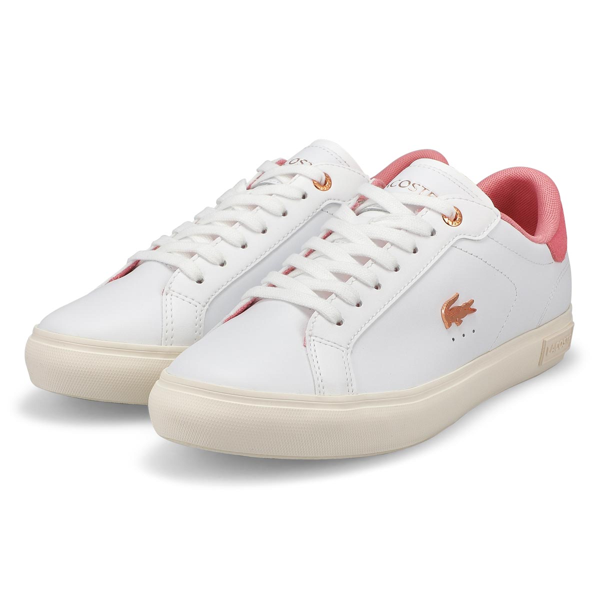 Women's Powercourt Lace Up Fashion Sneaker - White/ Light Pink