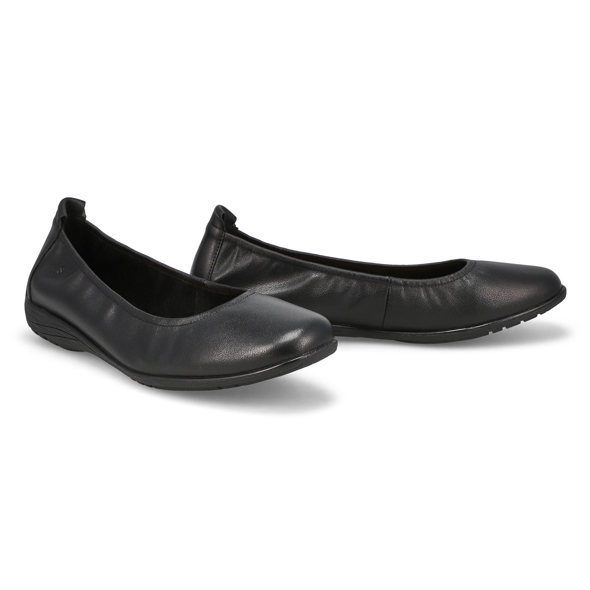 Women's Fenja 01 Leather Ballerina Flat - Black/Black