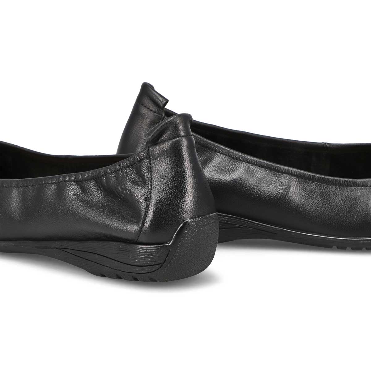 Women's Fenja 01 Leather Ballerina Flat - Black/Black